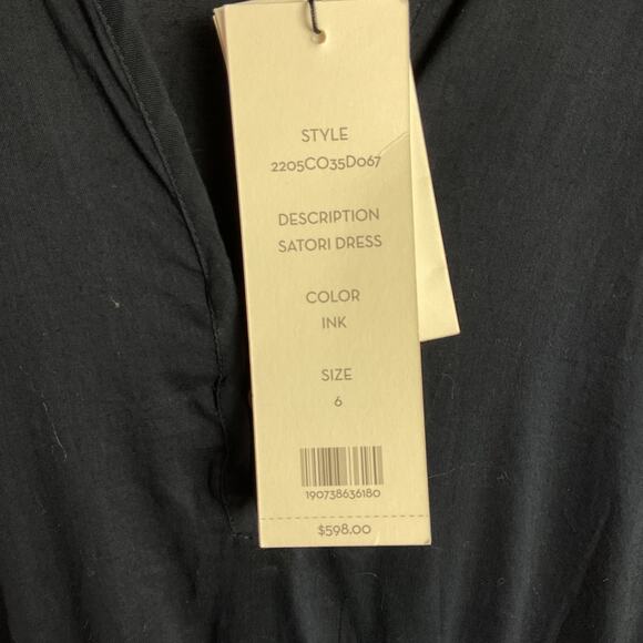 Veronica Beard Womens Satori Dress Black Ink Size 6 2205CO35D067 NWT Damaged - Picture 8 of 14